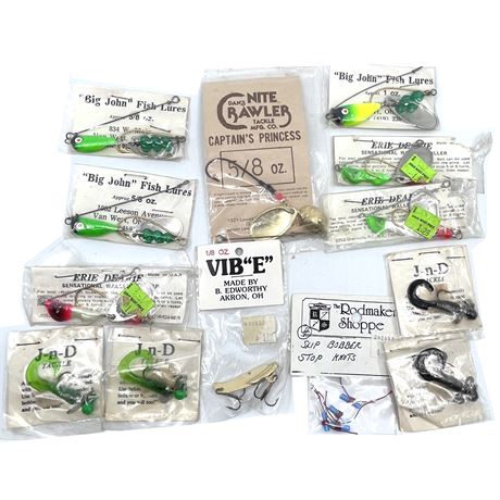 Vintage NEW Fishing Lure Lot- Local Ohio Makers