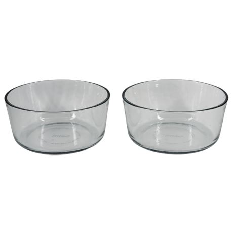 Pyrex Round Clear Glass Food Storage Bowls, Set of 2