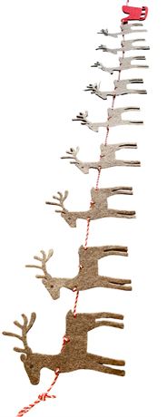 56” Cutwork Felt Reindeer & Sleigh Holiday Garland