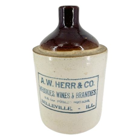A.W. Herr & Co. Stoneware Whiskey Jug