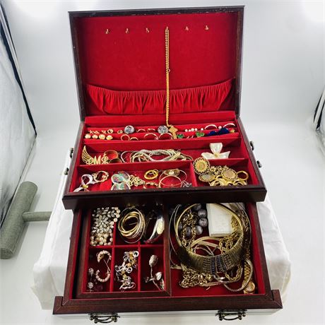 Jewelry Box LOADED W/ Vintage and Modern