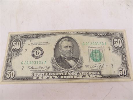 1985 $50 Federal Reserve Note # D 52607576 A