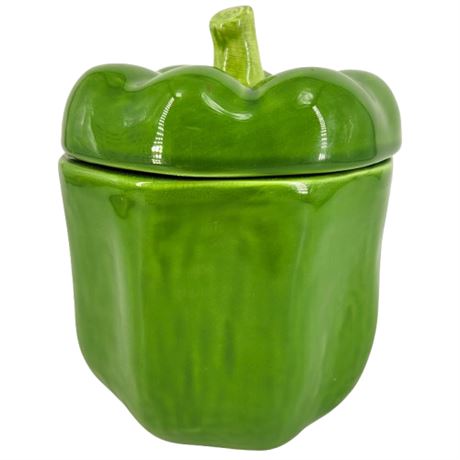 1990 Vintage H&HD Ceramic Green Pepper Jar
