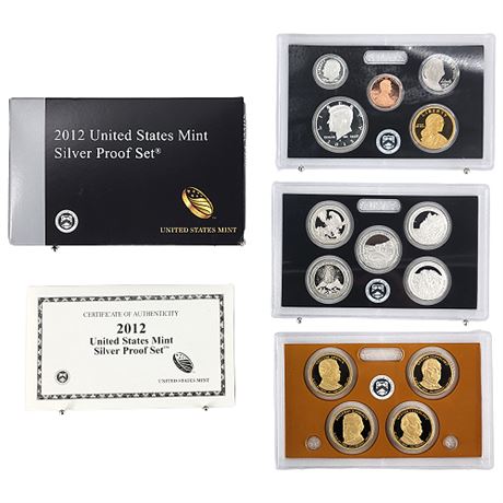 2012-S US Mint Silver Proof Set w/ COA