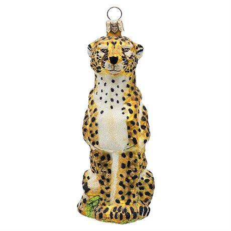 Slavic Treasures Poland Fine Blown Glass Cheetah Ornament