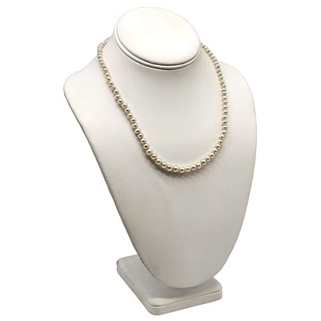 Vintage La Tausca Pearl Necklace w/ 18K Gold Clasp