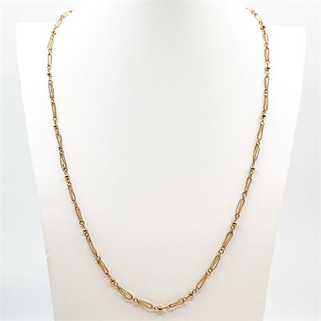 Vintage Trifari Gold Tone Delicate Chain Necklace