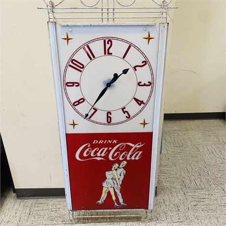 Midcentury 65” Coca Cola Ice Skating Clock