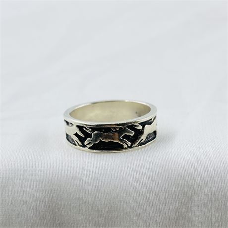 5.2g Sterling Horse Ring Size 8.25