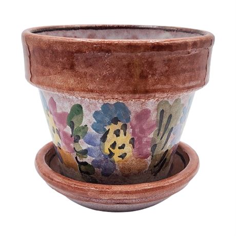 Hand Painted Terra Cotta Flower Pot