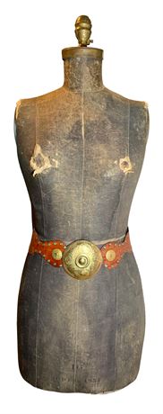 Cool Made in Morocco Leather & Tooled Brass Belt