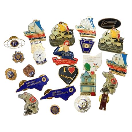 23 Vintage Shriner/Kiwanis/Etc. Themed Lapel Pins