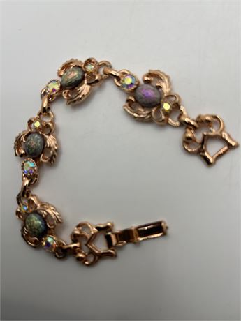 60’s copper and iridescent stone bracelet