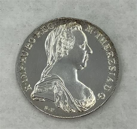 Fine .75 Troy Ounce Silver M Theresia D G Austrian Double Head Eagle Coin