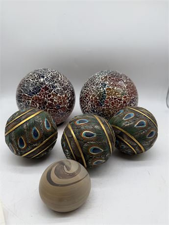 Decorative Balls Glass, Wood & Pottery