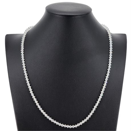 Vintage Faceted Crystal Bi-Cone Bead Necklace