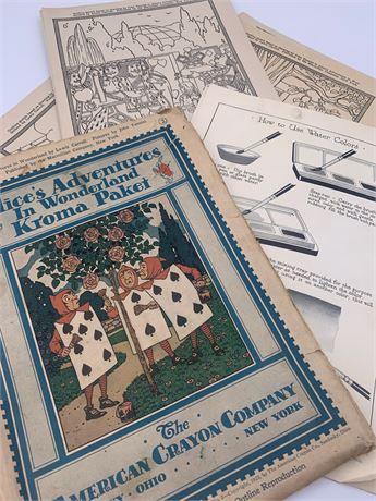 1923 American Crayon Co. Sandusky OH Kroma Paket: Alice in Wonderland