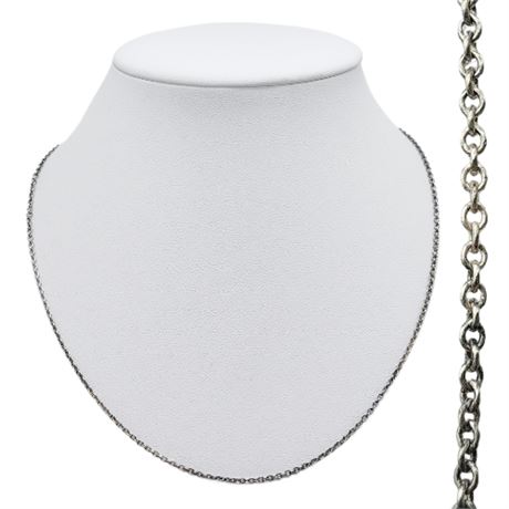 Vintage 18" Sterling Silver Cable Chain Necklace