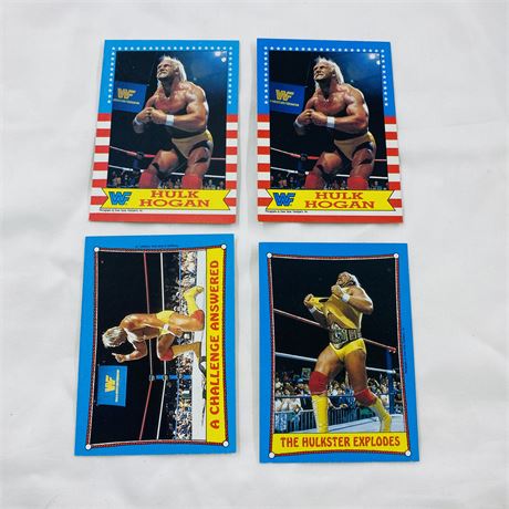 4x 1987 Topps Hulk Hogan Cards