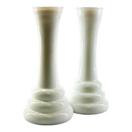 Randall Milk Glass Art Deco Bud Vases