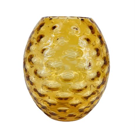 Vintage Amber Optic Vase