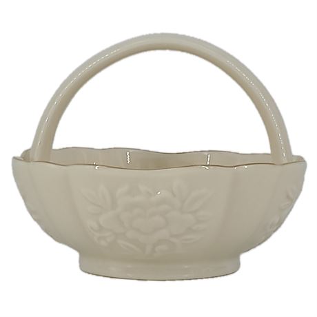 Lenox Ivory Porcelain Floral Basket with 24K Trim
