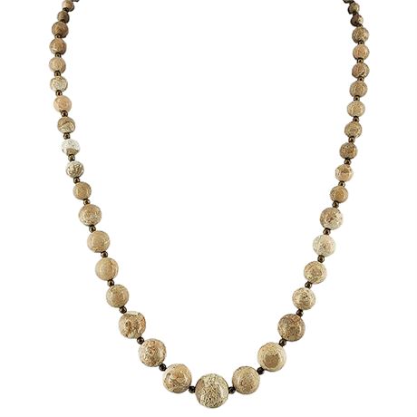 Vintage Graduated Jasper Bead Necklace