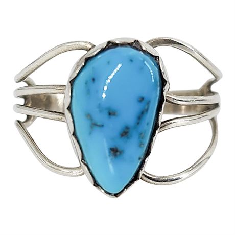 Sterling Silver Turquoise Ring, Sz 8.25