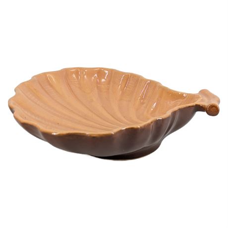 Roseville Capri Brown 1954 MCM Pottery Shell Trinket Dish Bowl