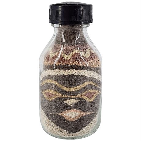 Vintage Sand Painting Mini Bottle Art