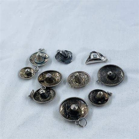 23.8g - Vintage Sterling Sombrero + Hat Charms