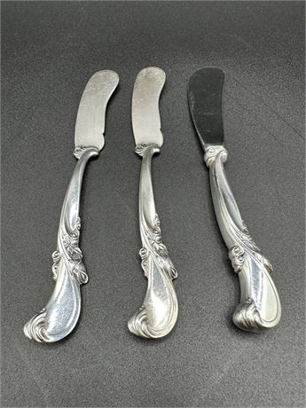 Wallace Sterling 3 Butter Knives