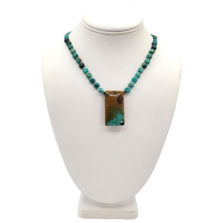 Artisan made Turquoise Bead Necklace