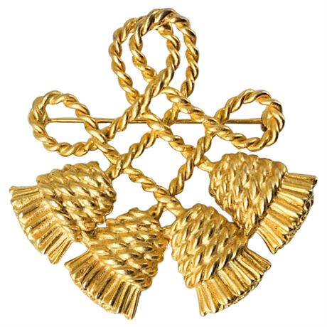 Vintage Tassel Rope Love Knot Brooch