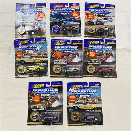 8 Johnny Lightning Dragsters USA Cars