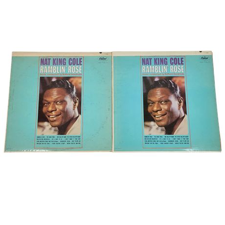 Pair of Nat King Cole "Ramblin' Rose" Vinyl Records