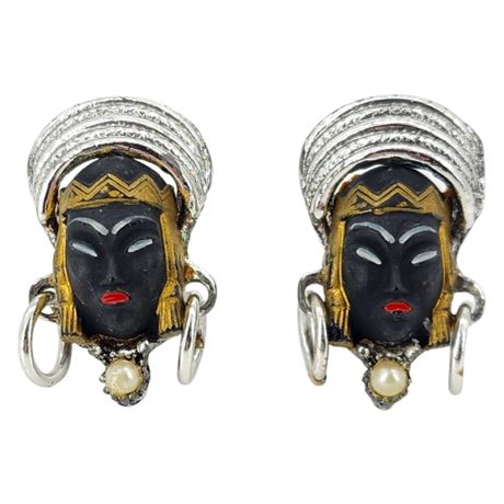 Mid-Century SELRO SELINI Blackamoor Cufflinks