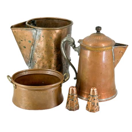 Vintage Copper Kitchenware Lot