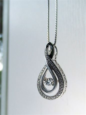 OTC 925 Sterling Silver Trembler Infinity Pendant Necklace