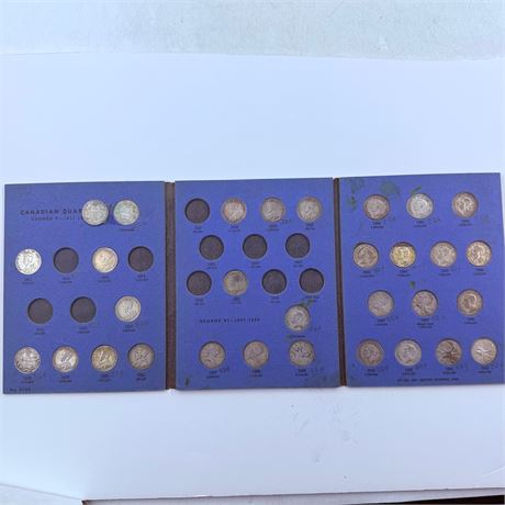 31 Coin Canadian Silver Quarter Collection w/ keys