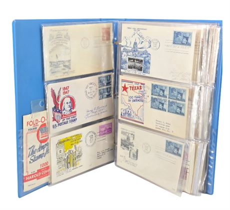 Hardcover Binder with Collectible (Mostly Texas) FDC Envelopes