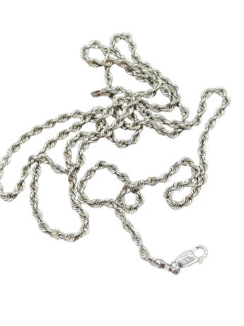 14K White Gold Link Chain
