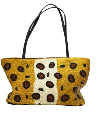 Vtg Beaded Leopard Pattern Handbag by Swee Lo New York
