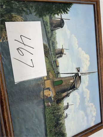 Oil Painting Dutch Windmill