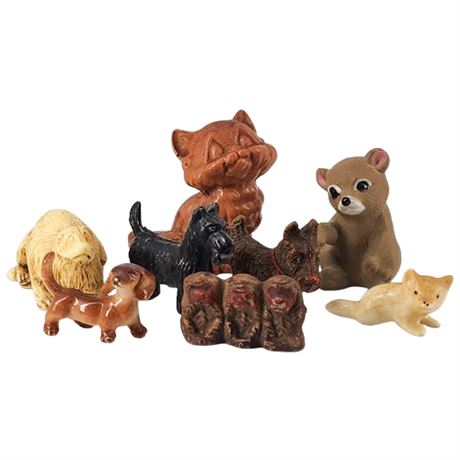 Vintage Mini Critter Figurines, Lot of 8