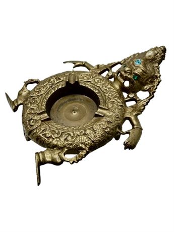 Vintage Tibetan  brass bronze ashtray