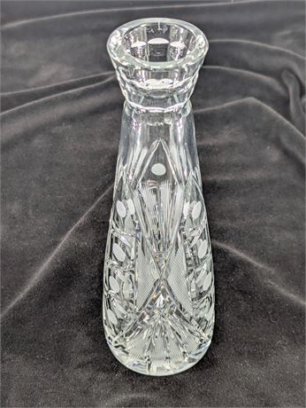 Heavy 8.25" Sheafs of Wheat Cut Glass Vase