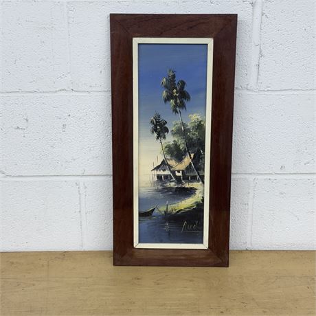 Island Scene Oil On Board - Signed