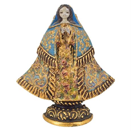 Vintage Our Lady of the Roads Mexican Santo/Saint Figurine