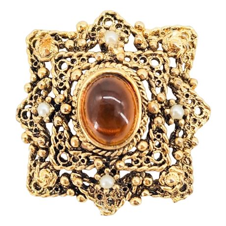 Vtg Victorian Revival Slider Belt Buckle